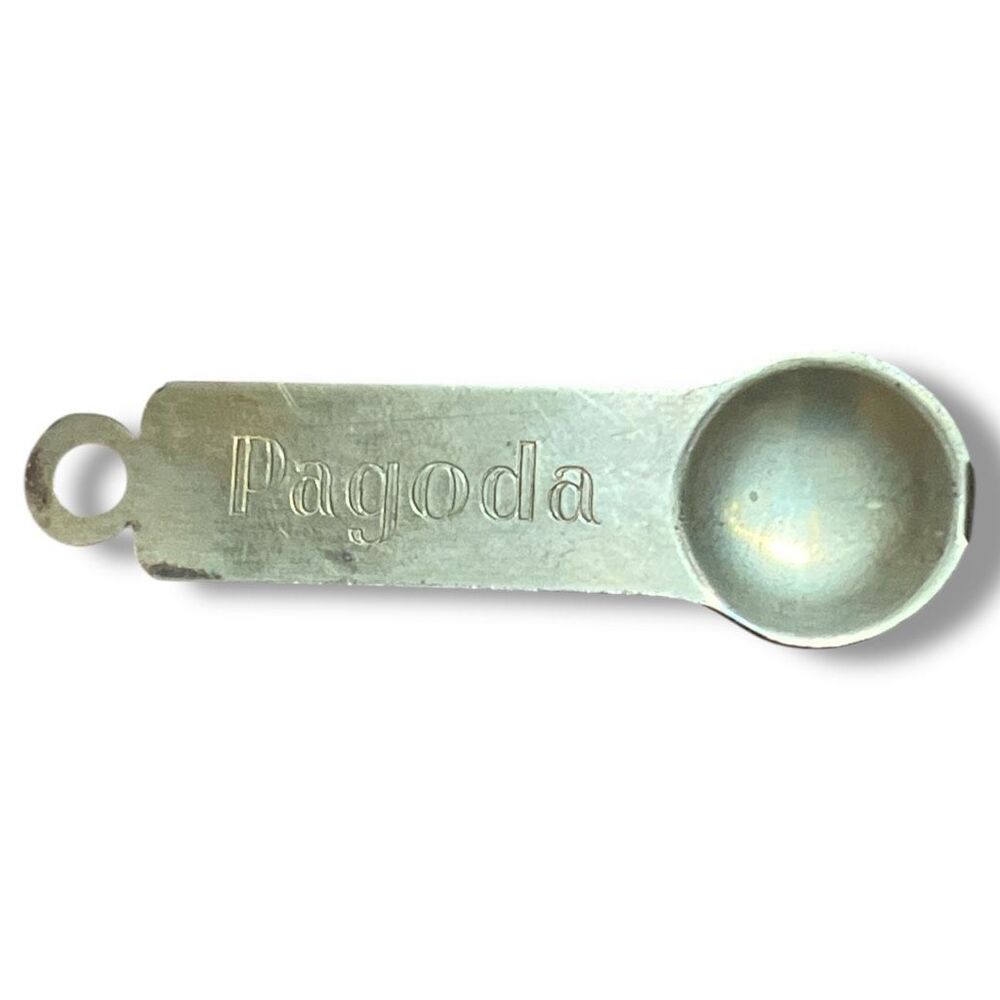 Pagoda Mini Metal Measuring Scoop Spoon Vintage Kitchen Utensil